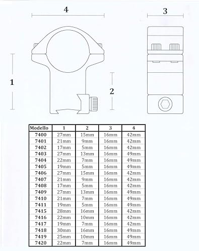 KONUS STEEL 30 mm - HIGH Set di Anelli di Montaggio per Ottiche in Acciaio di Alta Qualità