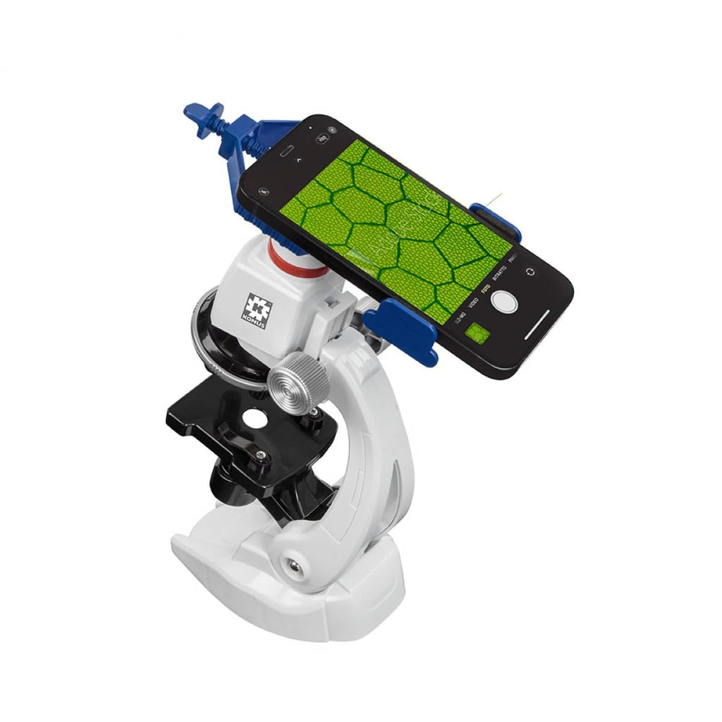 KONUSTUDY - 5 Microscopio con Zoom fino a 1200x con Adattatore Smartphone, Accessori per Preparazione dei Vetrini