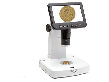 KONUS DIGISCIENCE Microscopio Didattico con Zoom 10X-300X, Digitale con Display LCD 5 Pollici e Software