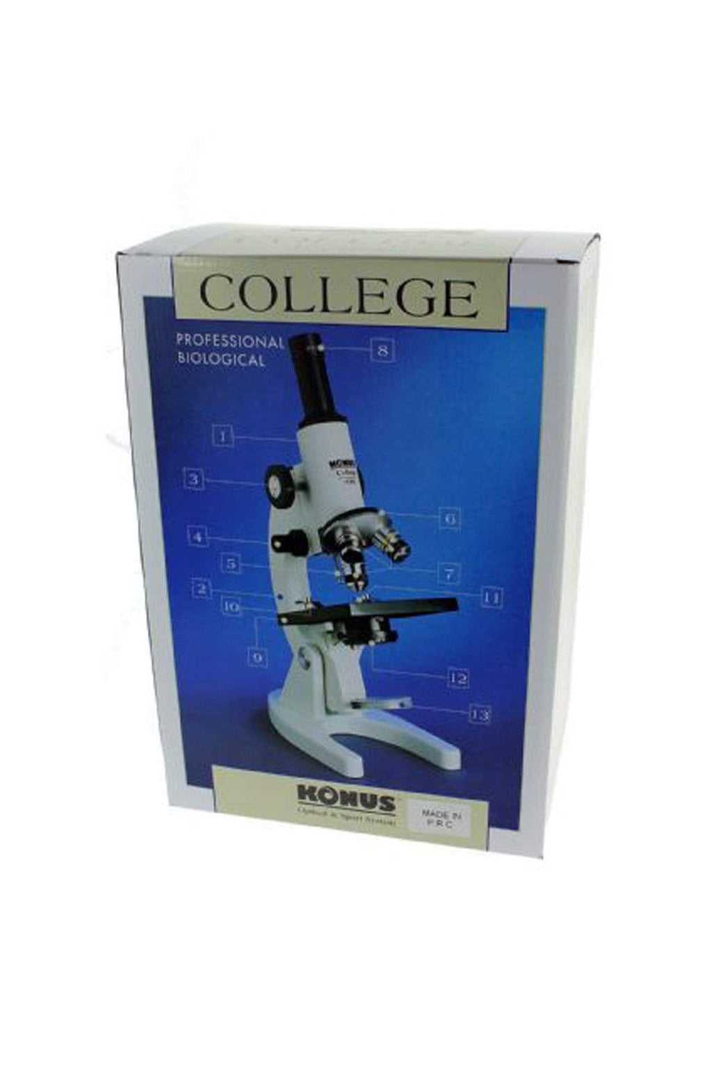 KONUS COLLEGE 600x Microscopio Monoculare Robusto da Laboratorio, Scuola, Doppia Messa a Fuoco, Accessori Inclusi