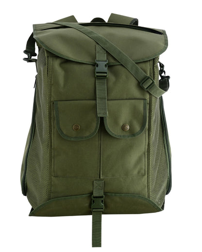 KONUSTEX CERTO Borsa Zaino per funghi 43 Litri con Tasche Frontali e Porta Borracce Coibentate con separatore Verde Militare