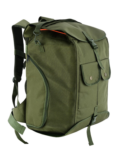 KONUSTEX CERTO Borsa Zaino per funghi 43 Litri con Tasche Frontali e Porta Borracce Coibentate con separatore Verde Militare