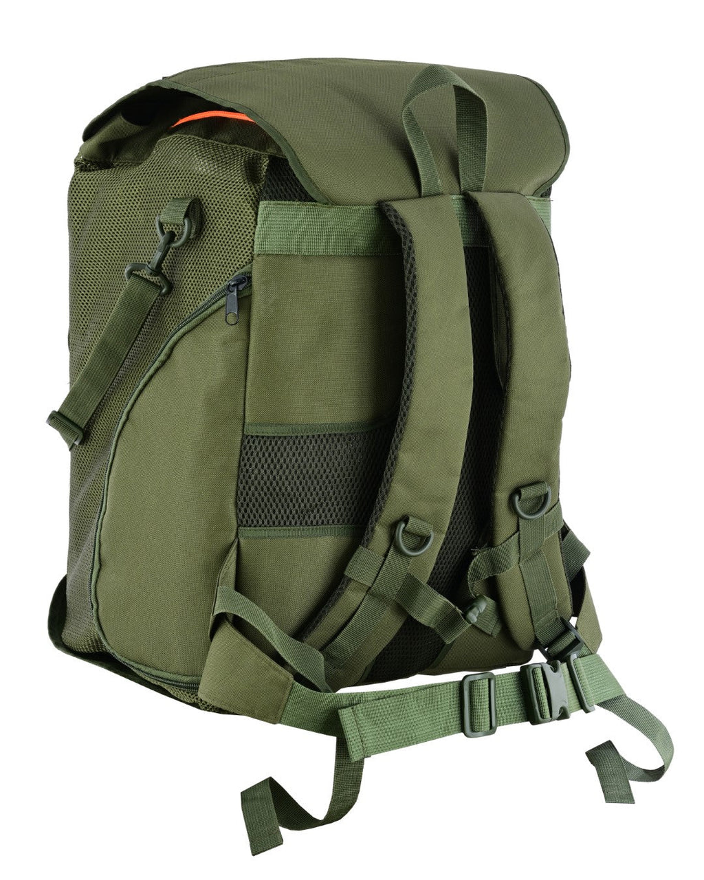 KONUSTEX CERTO Borsa Zaino per funghi 43 Litri con Tasche Frontali e Porta Borracce Coibentate con separatore Verde Militare
