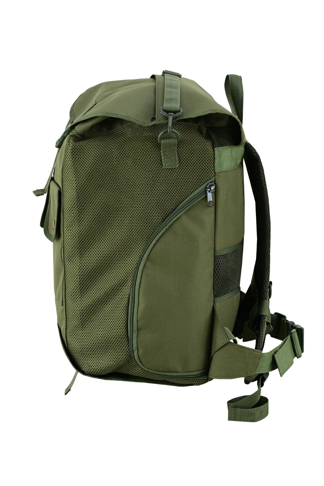 KONUSTEX CERTO Borsa Zaino per funghi 43 Litri con Tasche Frontali e Porta Borracce Coibentate con separatore Verde Militare