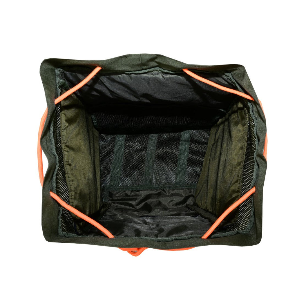 KONUSTEX CERTO Borsa Zaino per funghi 43 Litri con Tasche Frontali e Porta Borracce Coibentate con separatore Verde Militare