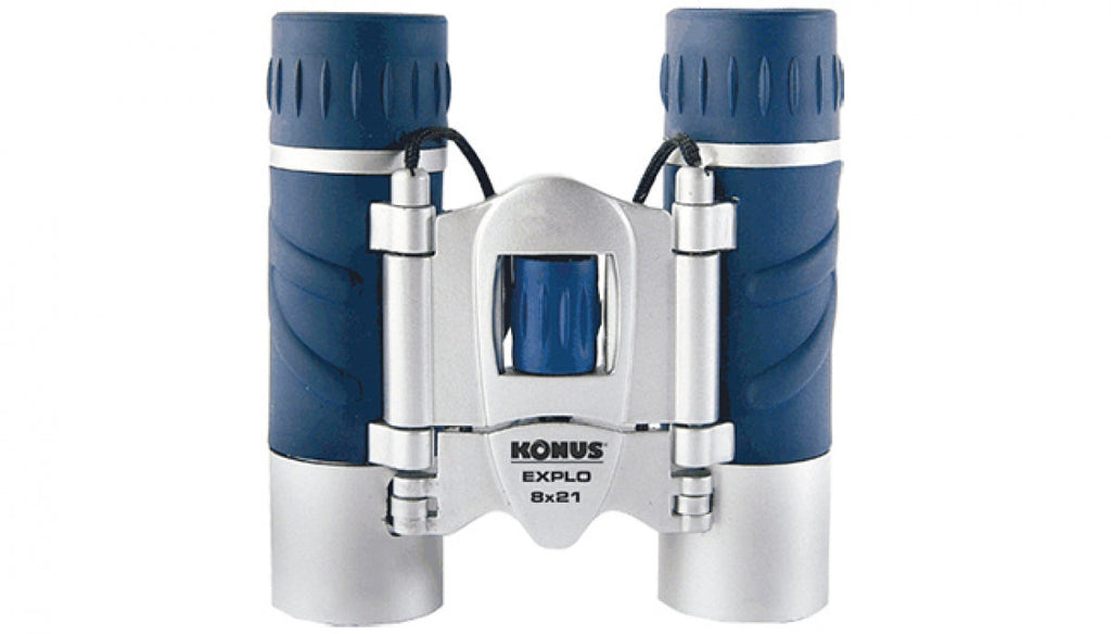 KONUS EXPLO 8X21 Binocolo in gomma argento azzurro, militare caccia montagna