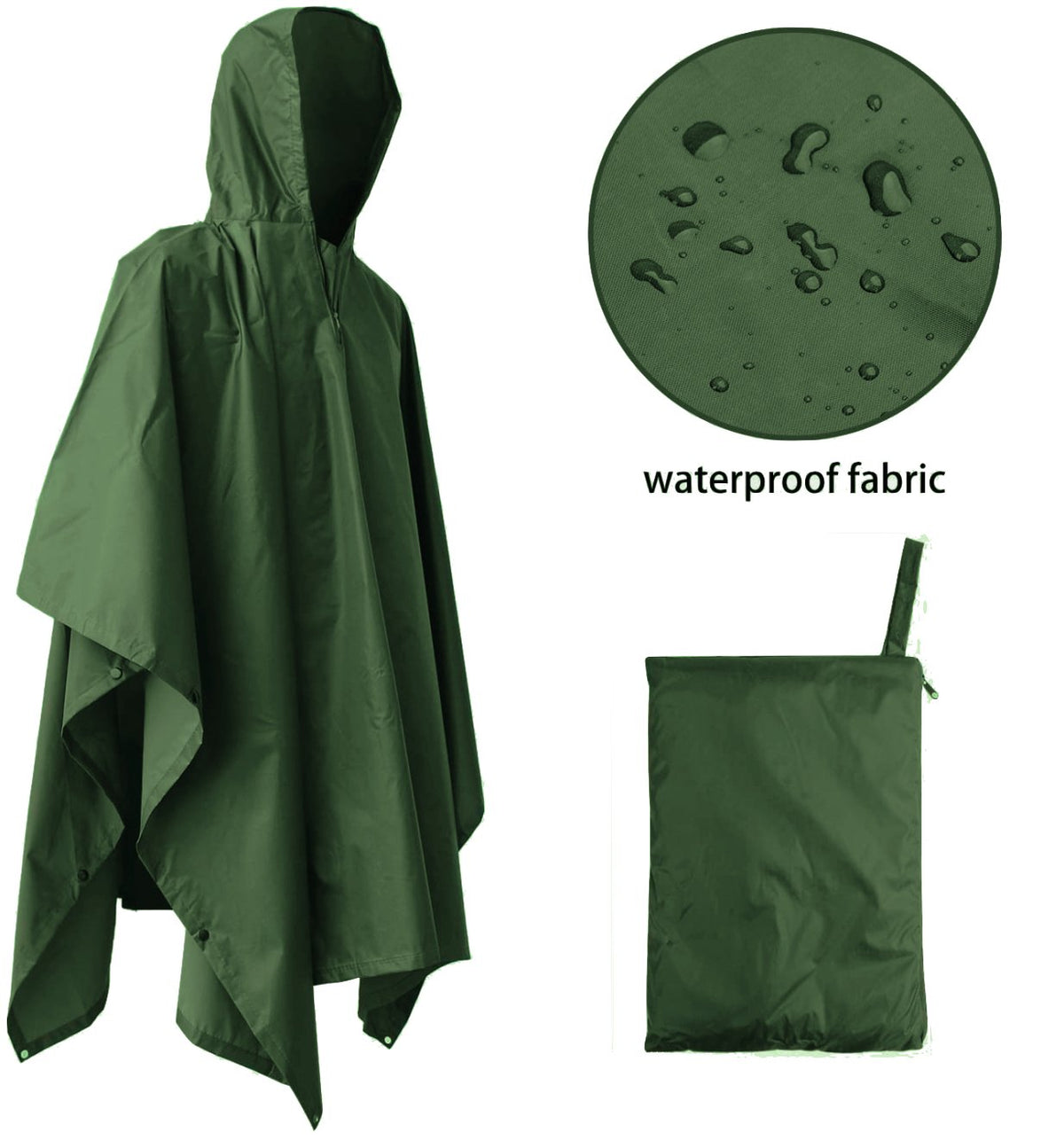Giacca da caccia KONUSTEX LAXO PONCHO verde leggero impermeabile anti vento - OnTheRoad.shop - KONUSTEX