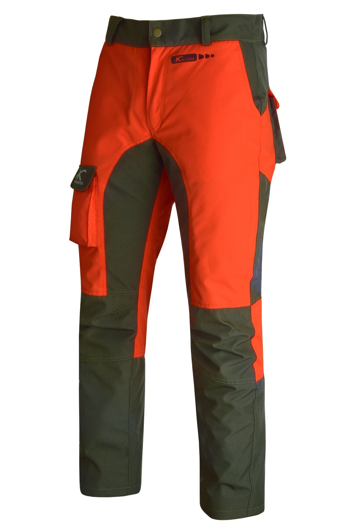 Pantalone da caccia KONUSTEX MAXGAME 2.0 impermeabile con imbottitura rimovibile verde arancione  OnTheRoad.shop - KONUSTEX